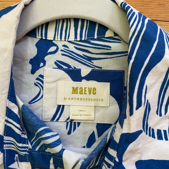 Anthropologie the Bettina shirt dress in blue white floral - Picture 4 of 7